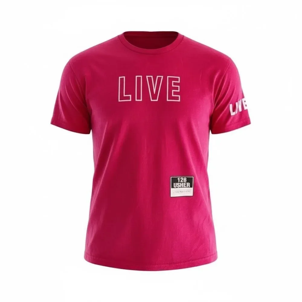 EUC - Unisex LIVE NATION Red Short Sleeve Usher Tee - Size Large